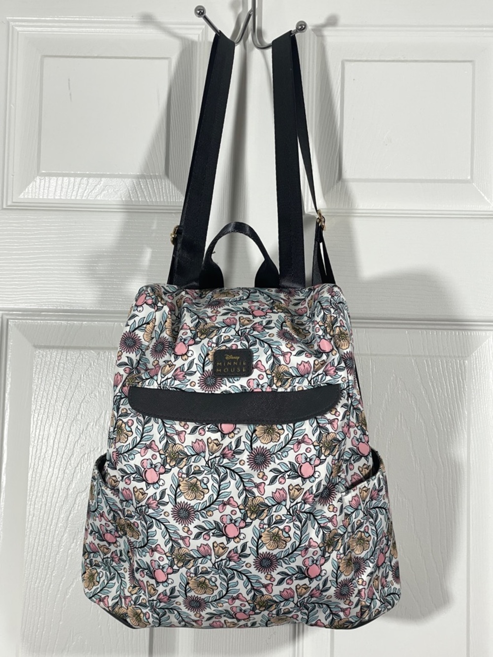 Disney Minnie Mouse Floral Backpack | Cute Pastel Print Mini Backpack